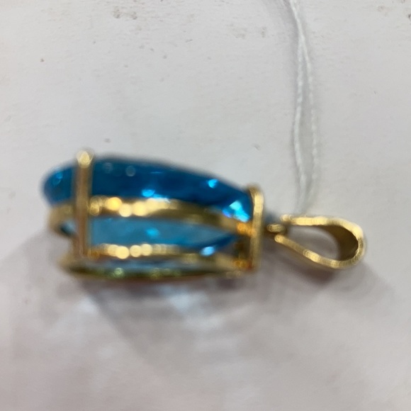 Gorgeous blue pendant set an 18 karat gold - Picture 8 of 9